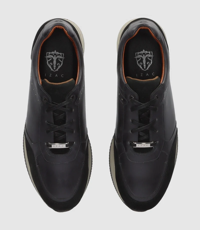 DEFECTUEUSE Sneakers basses en cuir anthracite ORLAN