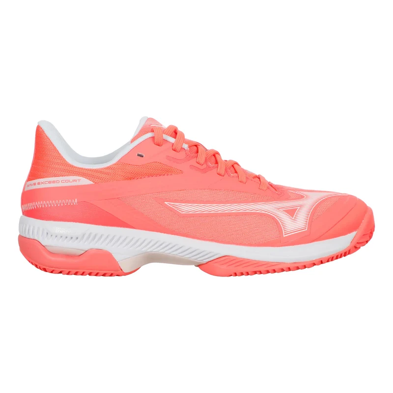 Wave Exceed Court Chaussure Terre Battue Femmes-Corail,Blanc