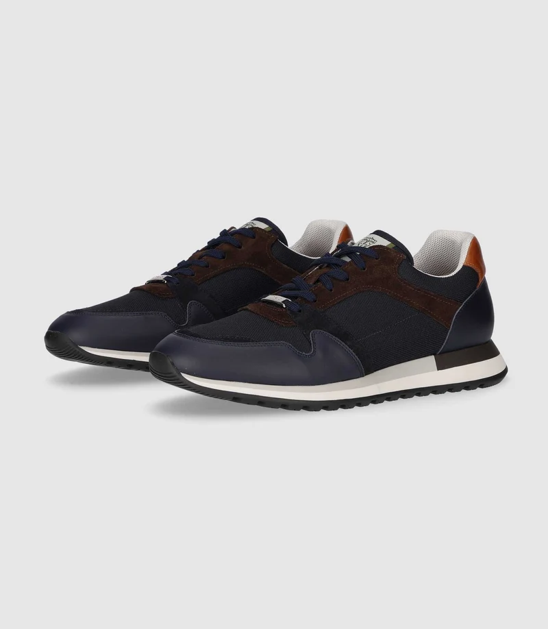 Sneakers en cuir marine ODE