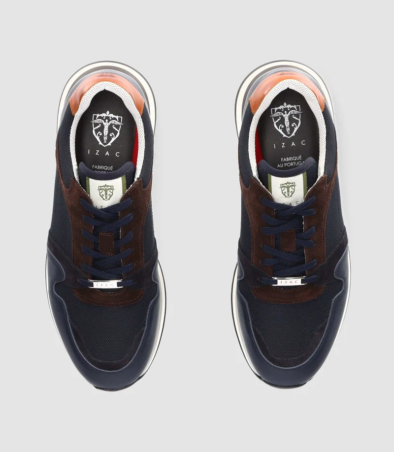 Sneakers en cuir marine ODE