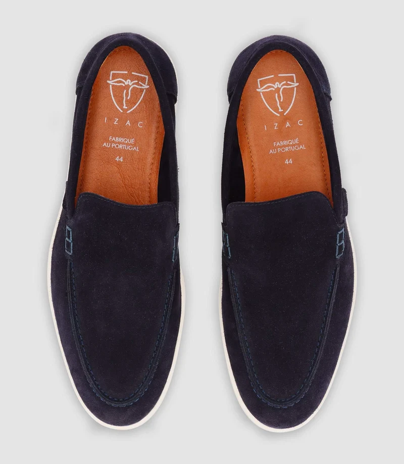 Mocassins en daim marine
