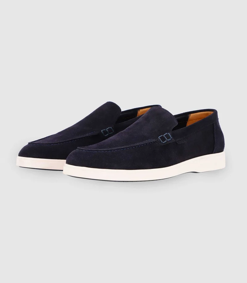 Mocassins en daim marine