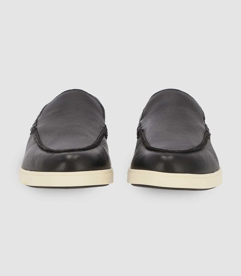 Mocassins en cuir noir
