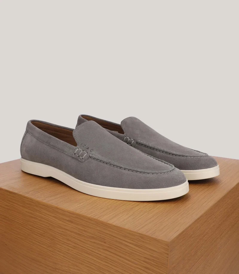 Mocassin casual en suède gris