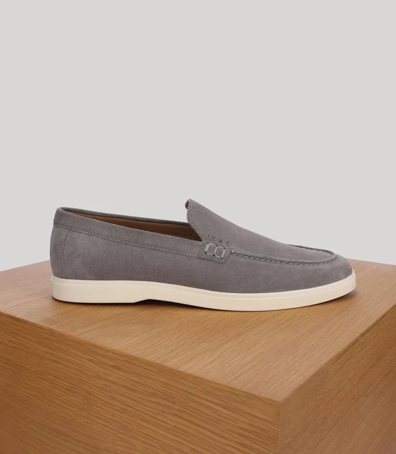 Mocassin casual en suède gris