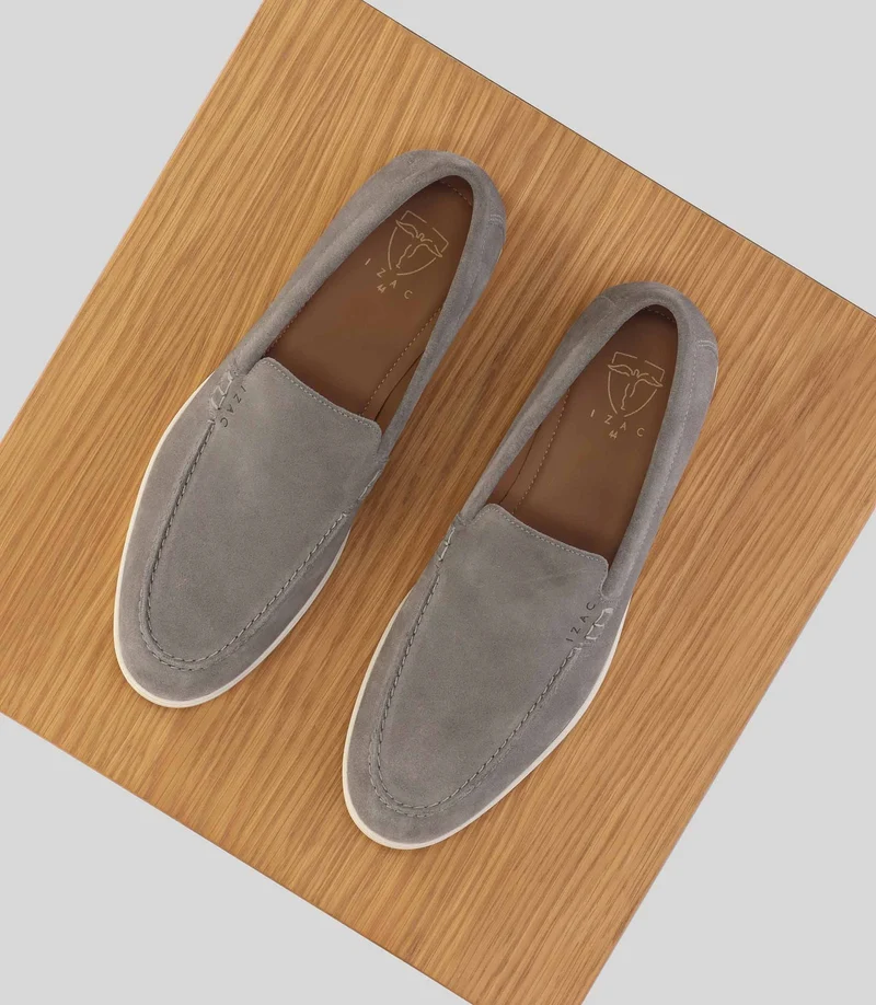 Mocassin casual en suède gris