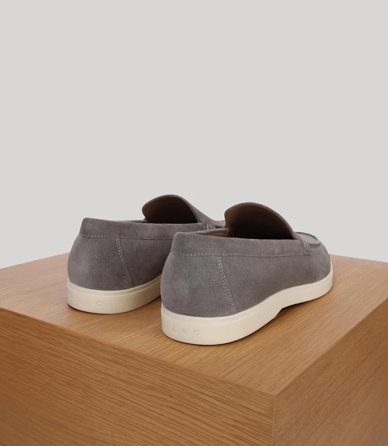Mocassin casual en suède gris