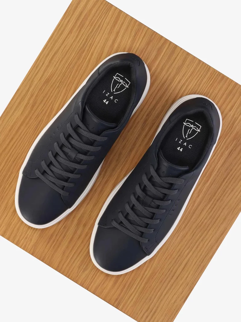 Basket en cuir marine
