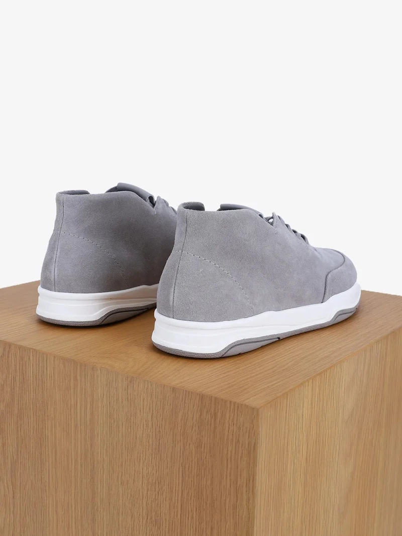 Chaussures baskets montantes en cuir gris