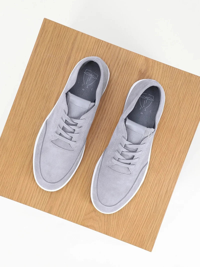 Chaussures baskets montantes en cuir gris