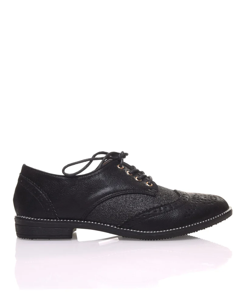 Derbies classique bi matières noires