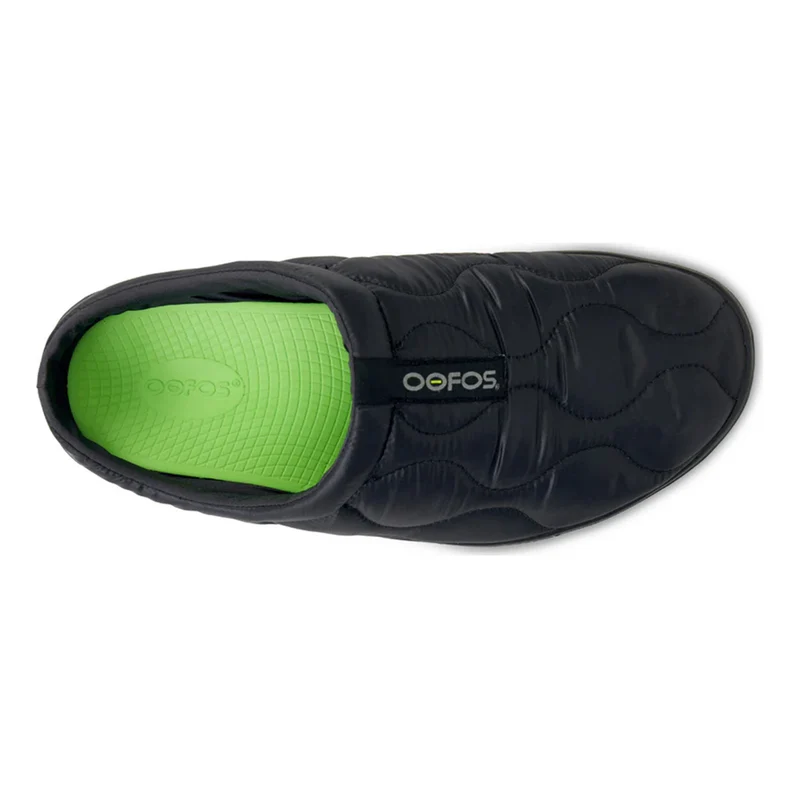 Oocoozie Thermo Mule Chaussure de récupération Unisex - noir, vert fluo