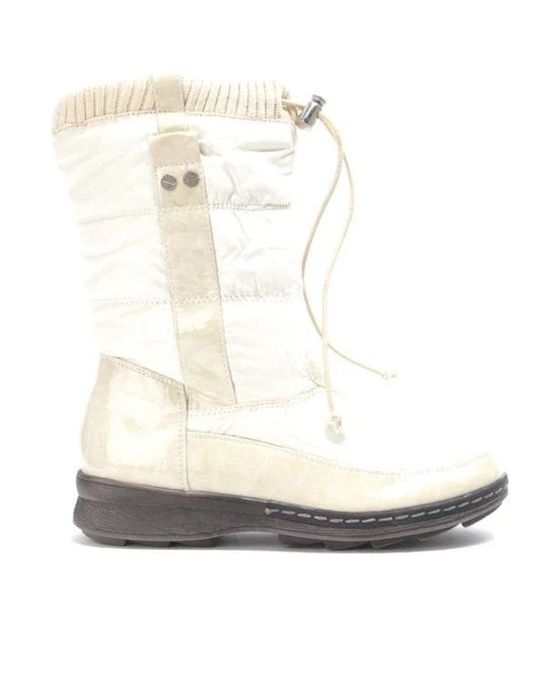 Chaussure femme Like You: Botte boots blanc cassé
