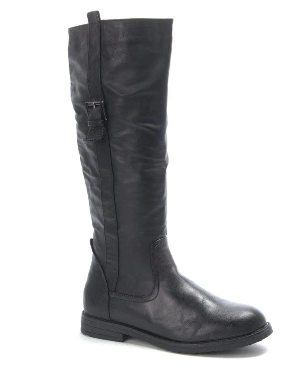Chaussure femme Dazawa: Botte plate noire