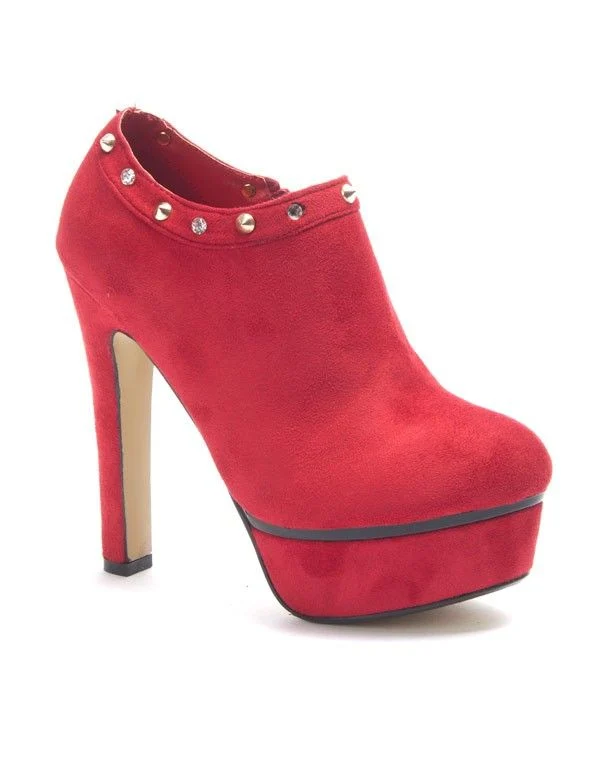 Chaussure femme Jennika: Bottine à talon rouge