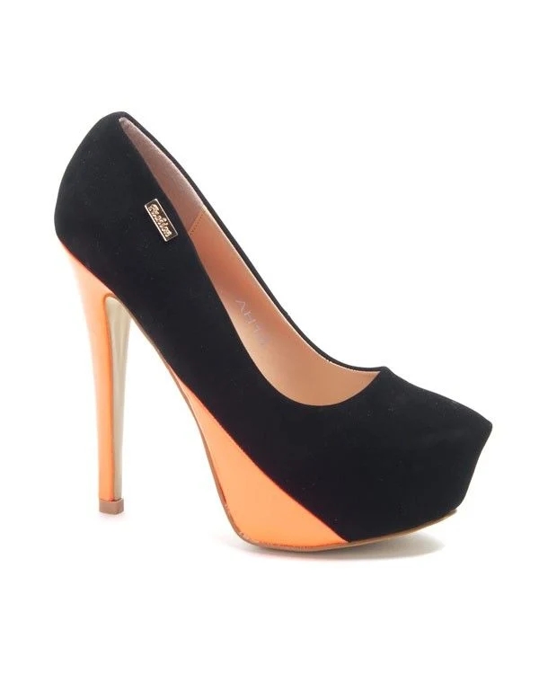 Chaussures femme Sinly: Escarpins bi couleur noir