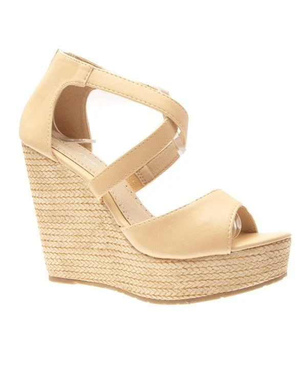 Chaussures femme Sunrise C: Escarpins compensés beige