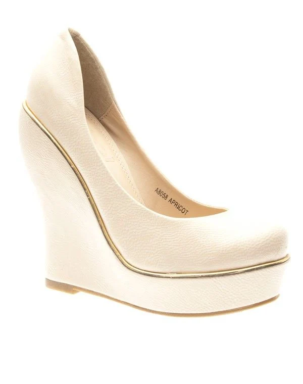 Chaussures femme Ideal: Escarpins compensés Abricot
