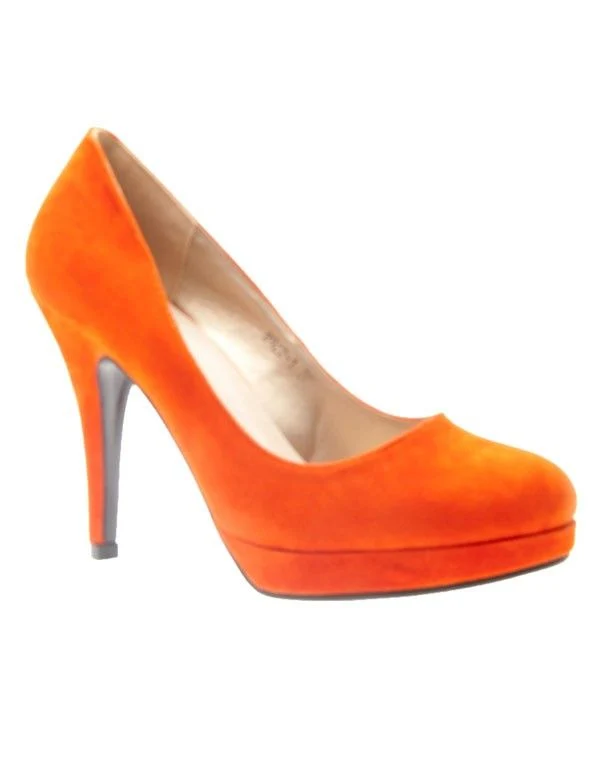 Chaussures femme C.H. Creation: Escarpins Orange en suédine