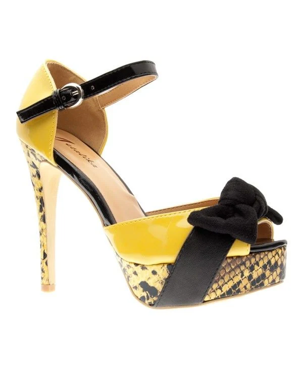 Chaussures femme Metalika: Escarpins ouvert jaune