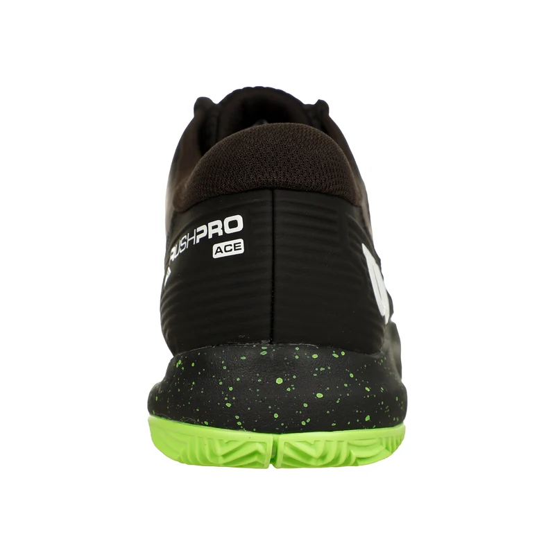Rush Pro Ace Chaussure Terre Battue Hommes-Noir,Vert Fluo